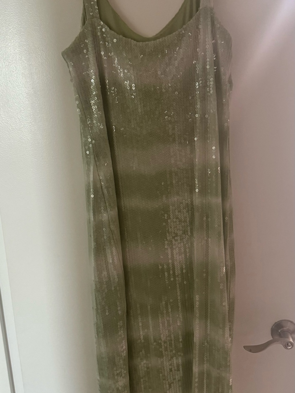 Caroline Constas Olive Sequin Maxi Dress